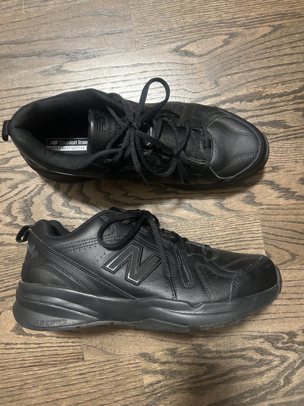 Size 11.5 New Balance Men's Black Leather Sneakers. Like new